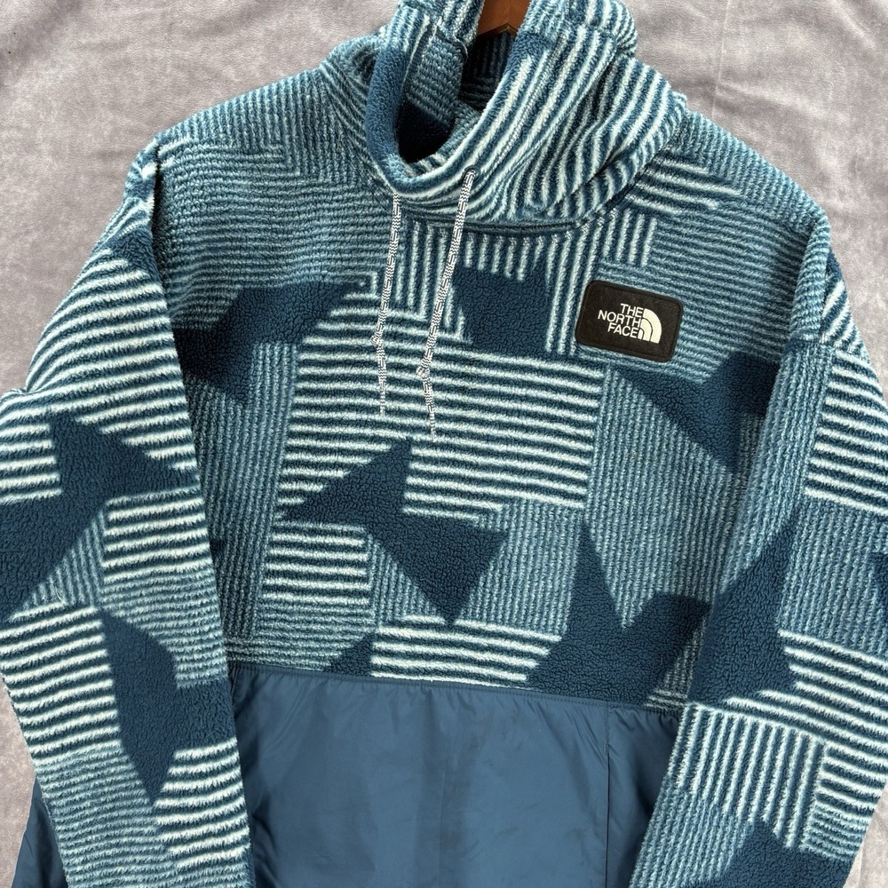 The North Face Teal & Light Blue Patterned Cowl Neck Pullover